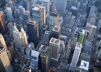Aerial view of skyscrapers in New York City